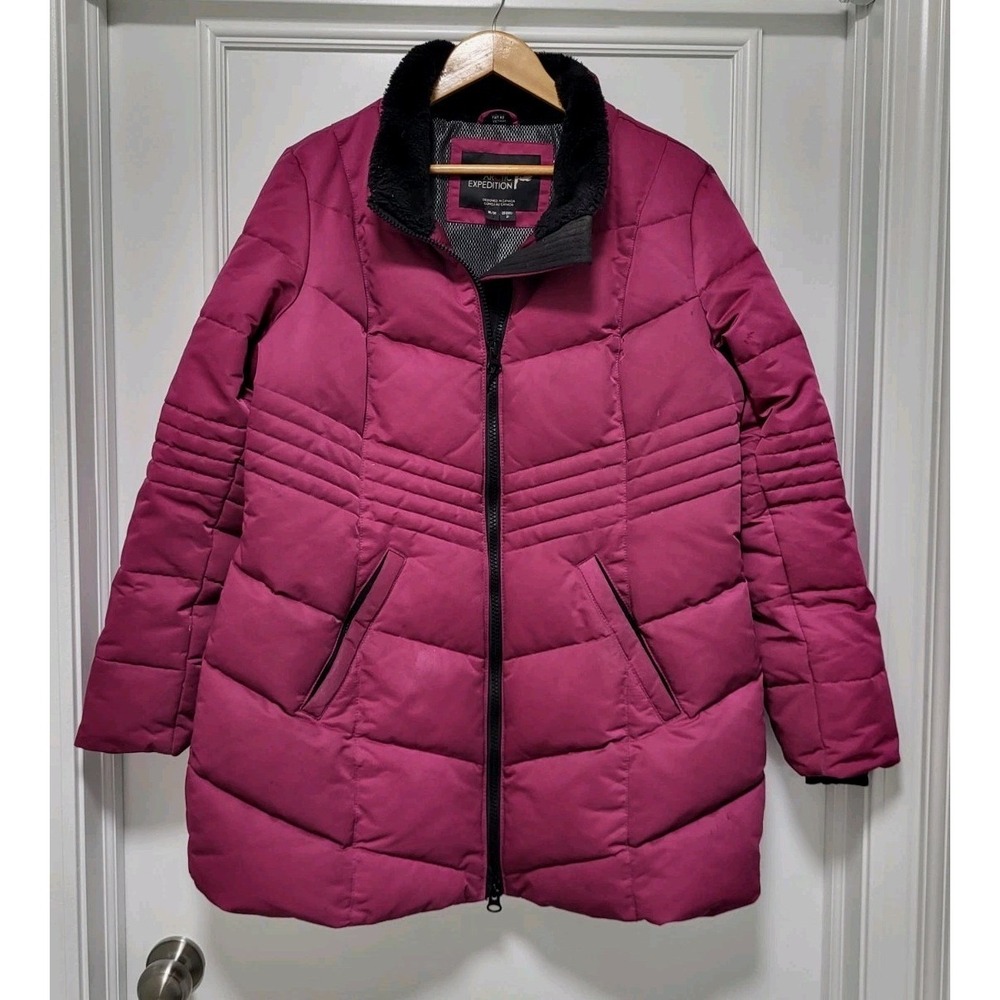 Arctic Expedition Berry/Purple Down Filled Mid Length Puffer Winter Coat Sz M